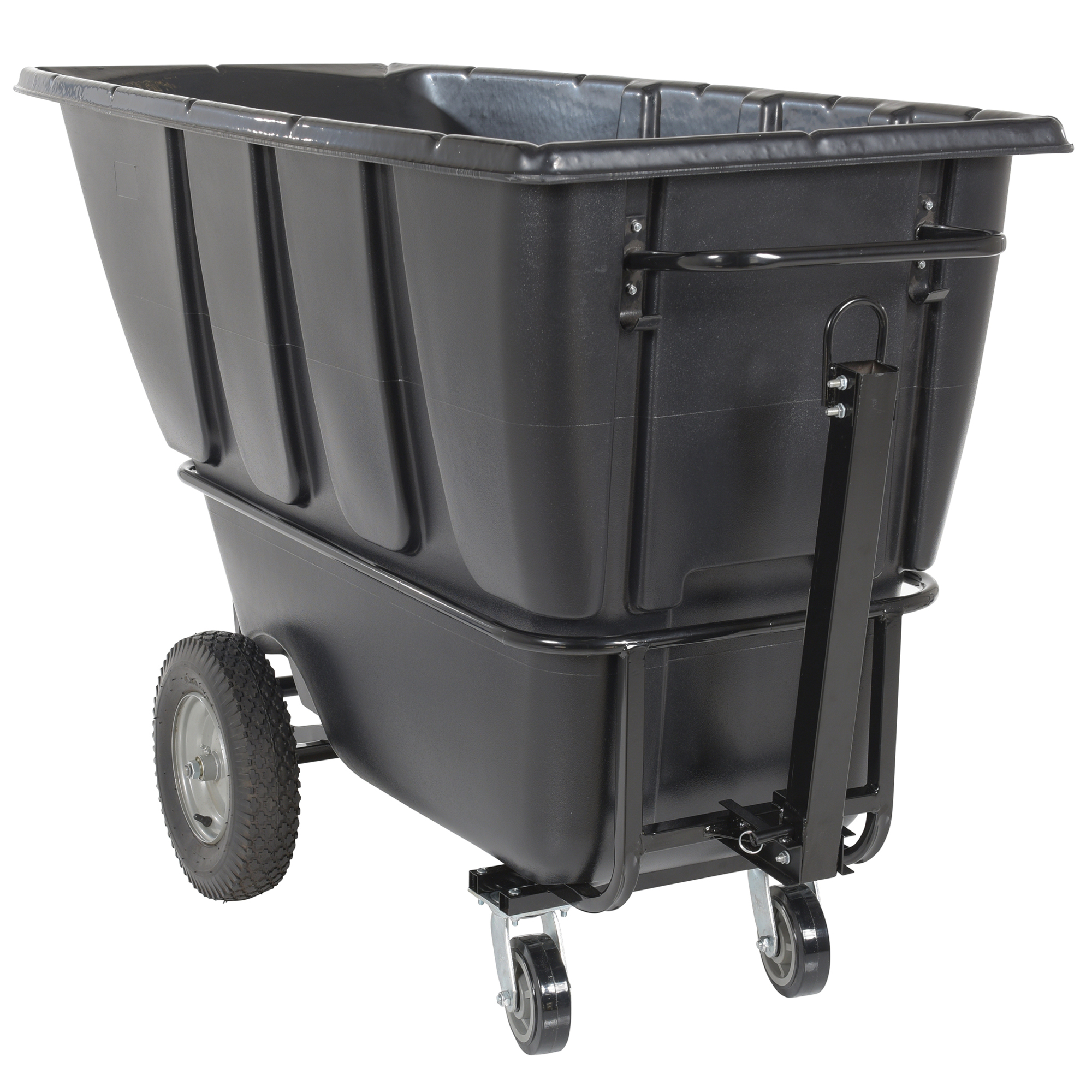 Vestil Plastic Heavy Duty Tow-Able Tilt Truck 1 Cubic Yard Black